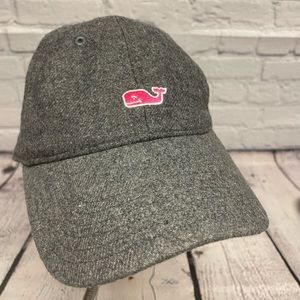 Vineyard Vines Wool Baseball hat with pink whale